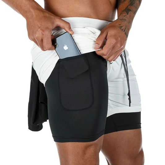 2-in-1 Drawstring Gym Shorts | A2Z