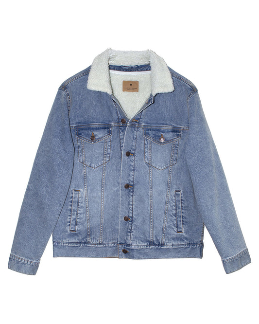 Unisex Sherpa-Lined Denim Jacket | Threadfast Apparel