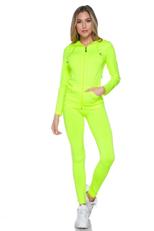 Ladies Premium Zip Up Hoodie Jacket and Legging Set