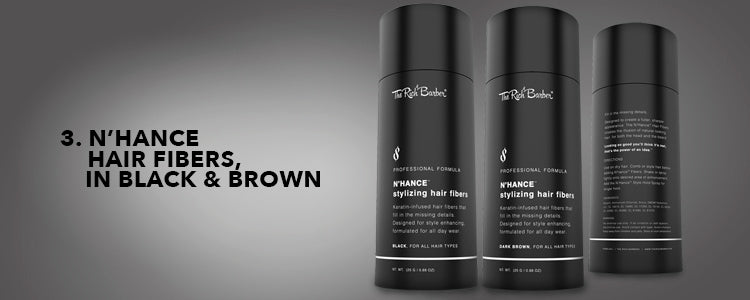 The Rich Barber N'Hance Hair Fibers, Black and Dark Brown