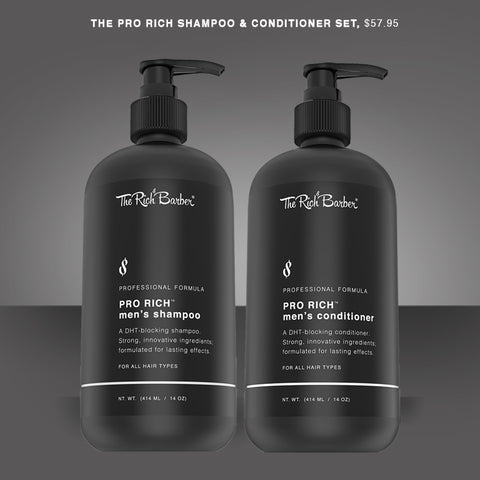 The Rich Barber Pro Rich Shampoo and Pro Rich Conditioner Set, $57.95