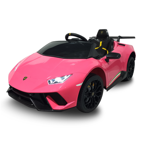 Pink 12V Lamborghini Huracán Performante Licensed Kids Electric Ride On Car