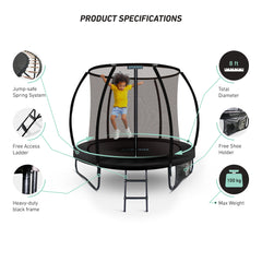8ft trampoline with 100kg weight capacity