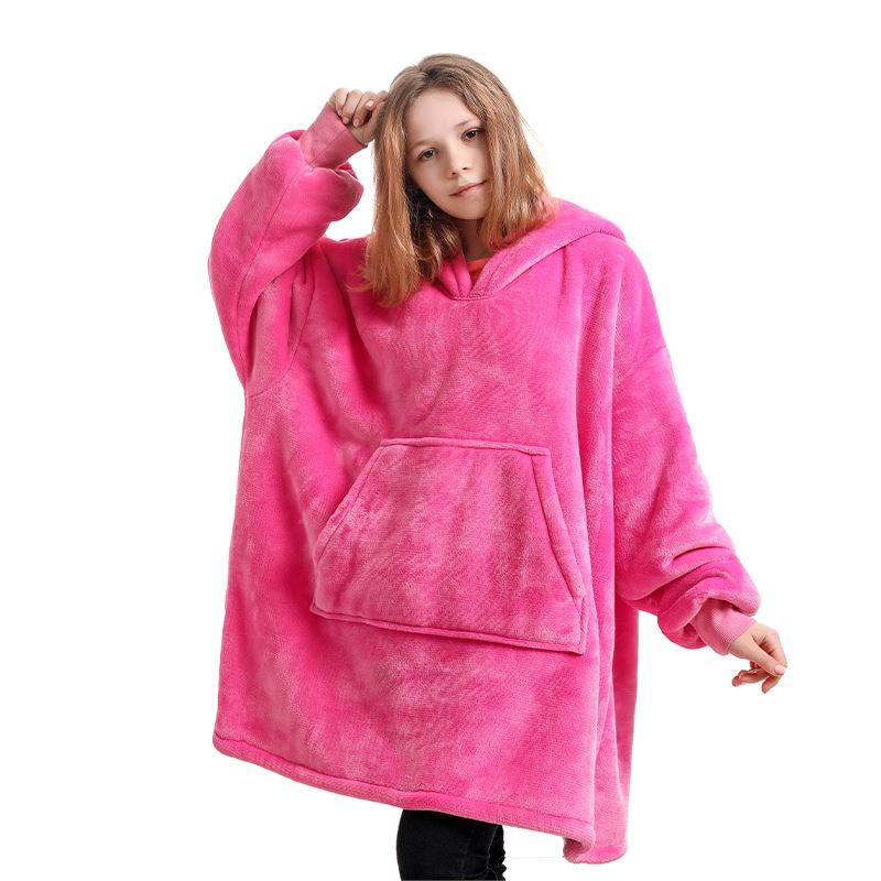 Hot Pink - Kids | The Cuddly Lounger - Oversized Pullover Hoodie
