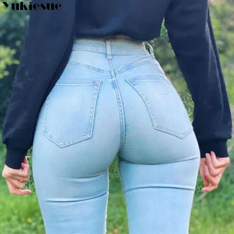 Women Skinny Jeans Summer Slim Denim Pencil Jeans Stretch High Waist Wash  Trousers Fashion Leggings Hip Lift Sexy Jean Pants