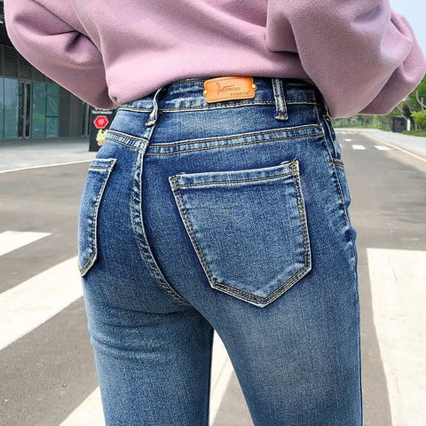 Sexy Skinny Jeans Women High-waisted Butt-lifting Long Jeans Retro Fashion  Street Leggings Stretch Oversized Jeans S-6XL