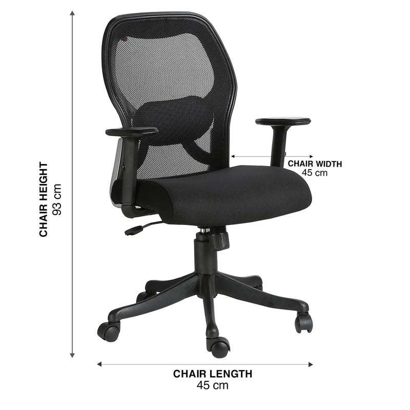 Workstore Ergonomic Chair With Mesh Back Support Black