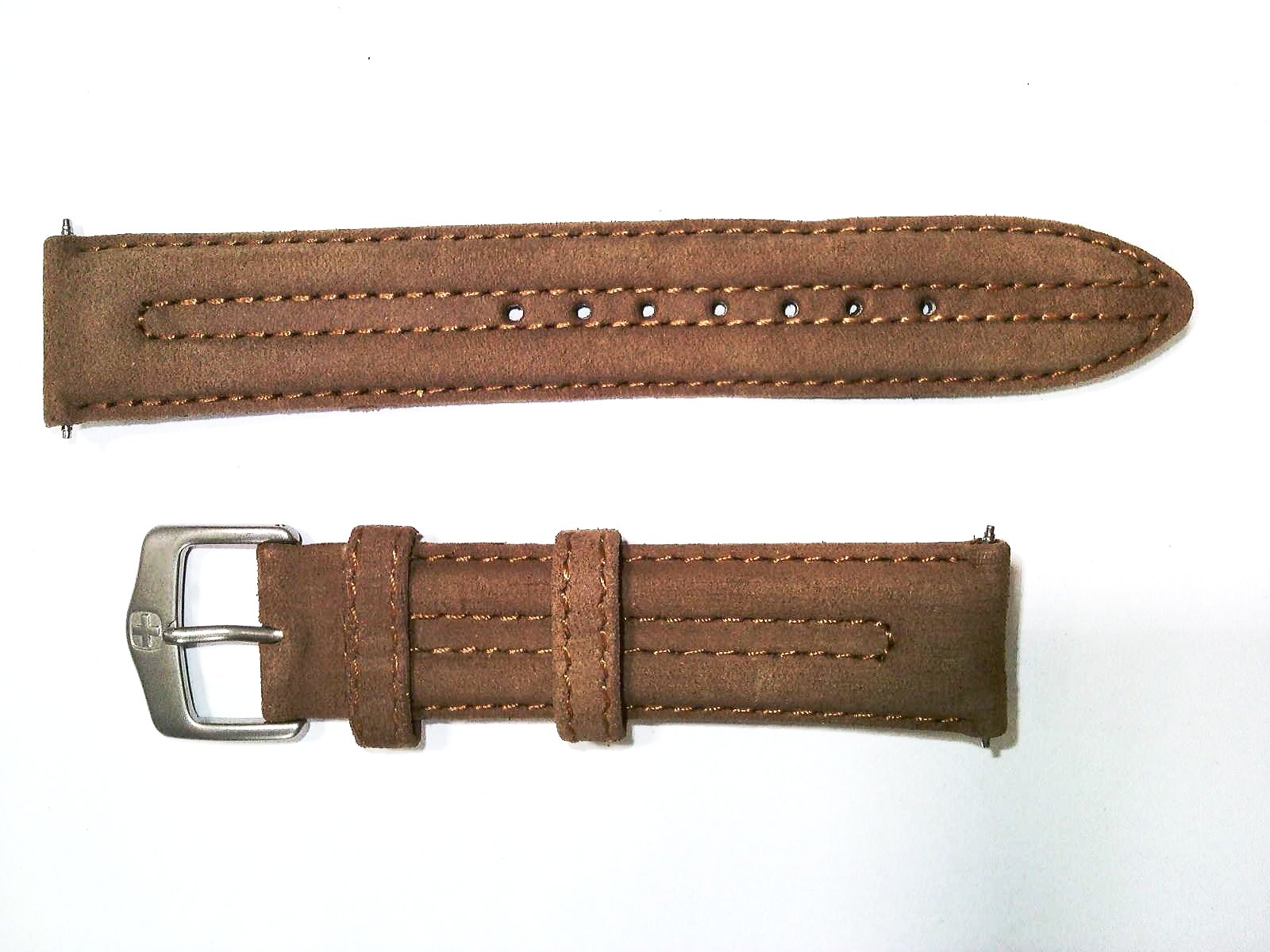 Wenger 19mm Light brown Leather Watch Band - ilovewatches.com