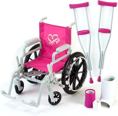 doll wheelchair and crutches