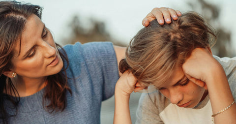 mother talking to son