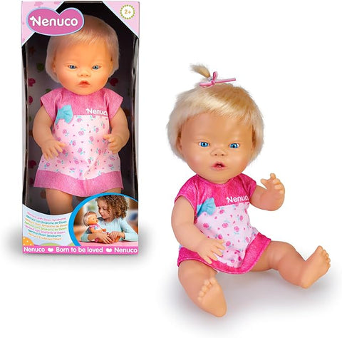 blonde baby doll with down syndrome