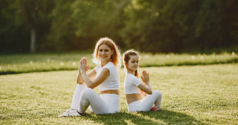 mom and daughter yoga