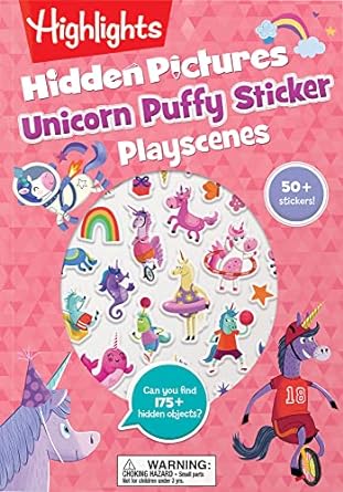 Unicorn Hidden Pictures Puffy Sticker Playscenes