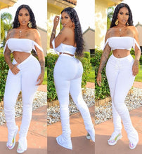 Load image into Gallery viewer, Summer Women Set Clothes Sexy Two Piece Set Top and Stacked Pants Matching Sets Party Bodycon 2 Piece Set Women Club Outfits
