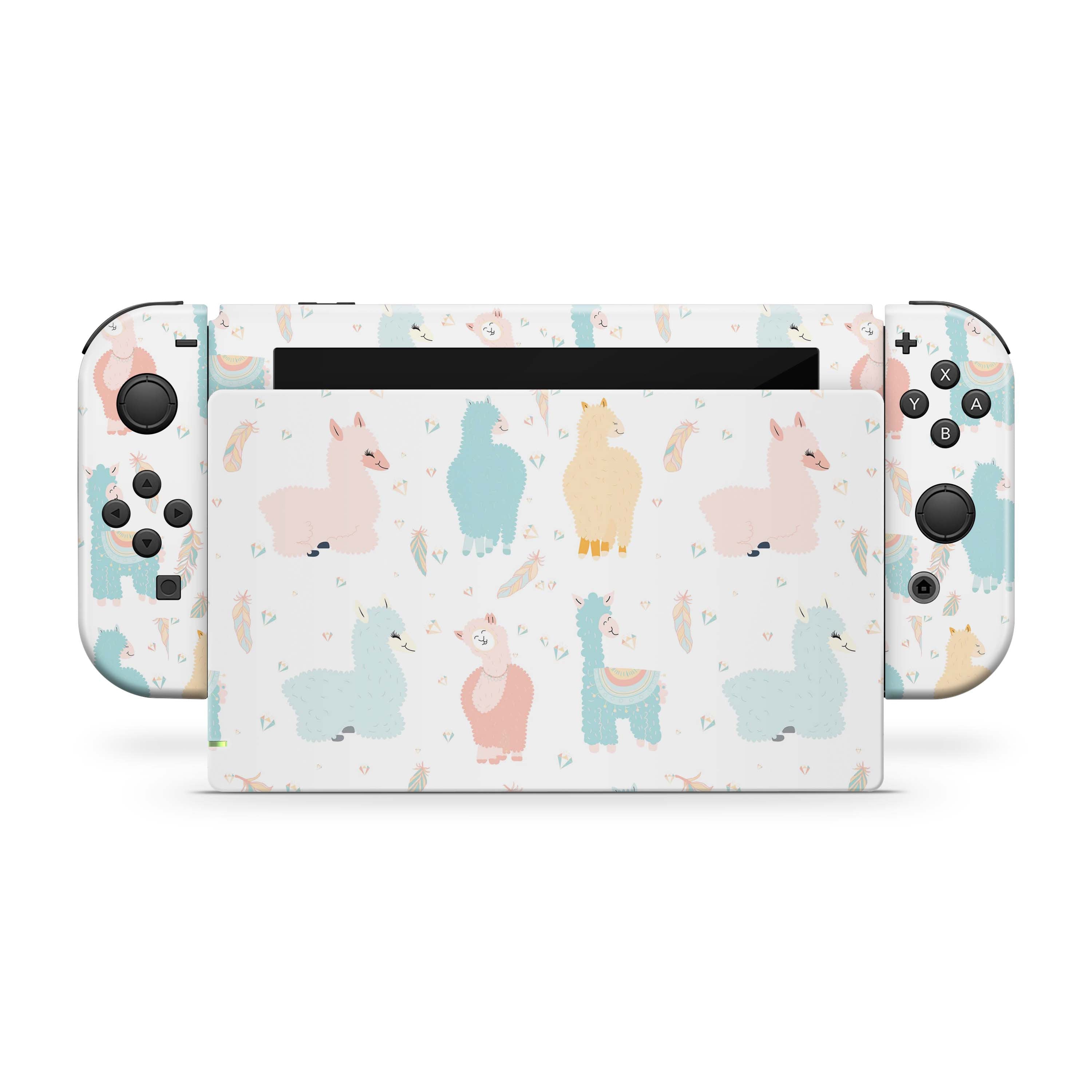 Pastel Llamas Nintendo Switch Skin