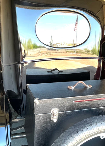 An up-close view of a Model T window