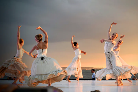 Professional dancers in an outdoor performance