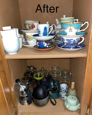 An organized set of tea accessories