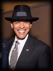 Obama wearing Fedora hat - hats for bald men