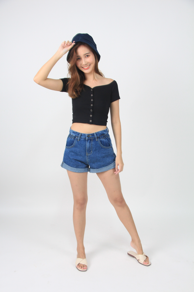 Emma Denim Shorts (Navy)