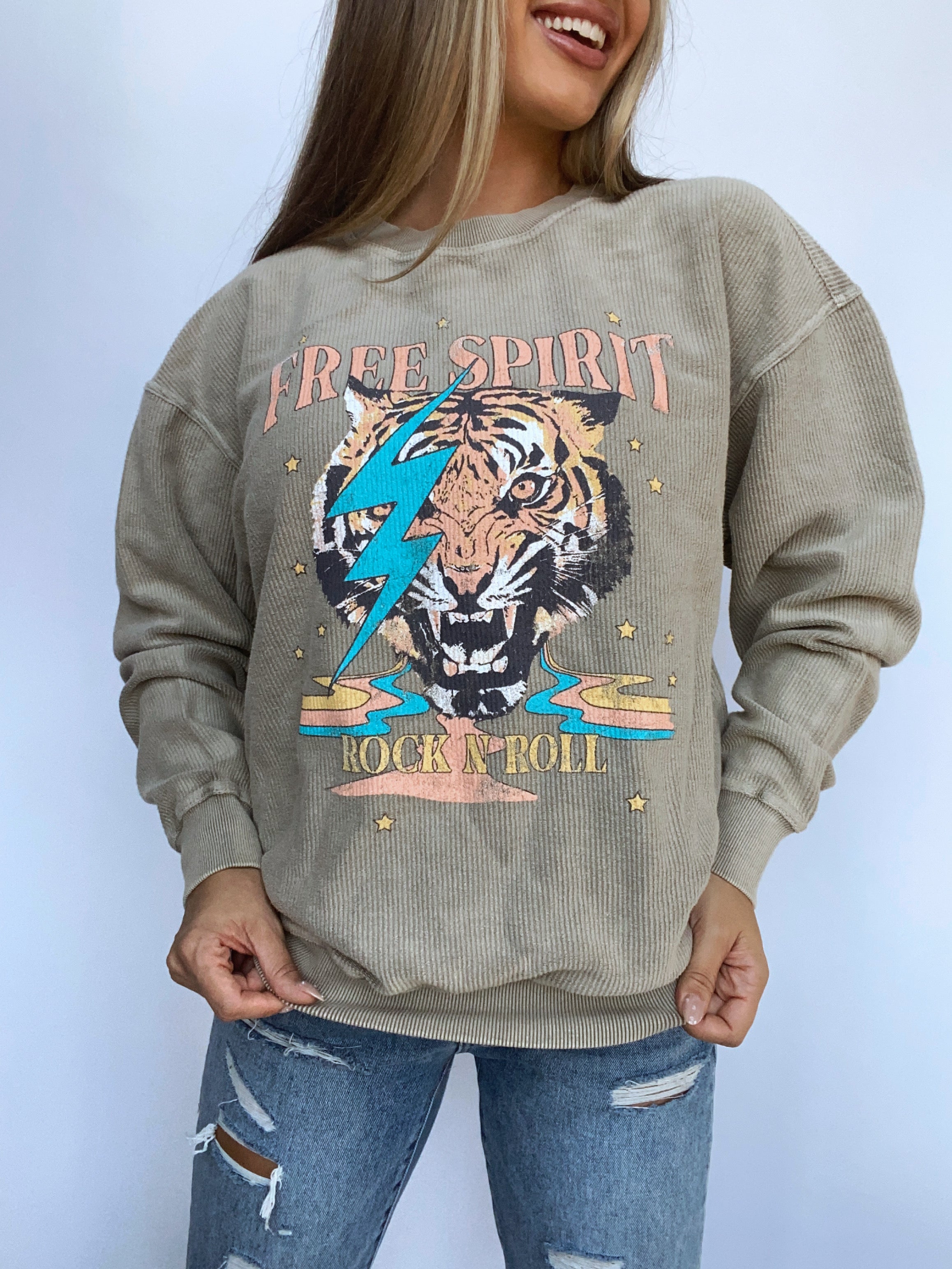 Vintage Camel Free Spirit Rock & Roll Graphic Crewneck Sweatshirt