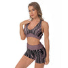 bra set Violet Zebra Stripe All-Over Print Women's Sports Bra Suit