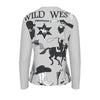 apparel Cowboy WildWest Theme Women's Stretchable Long Sleeve Top