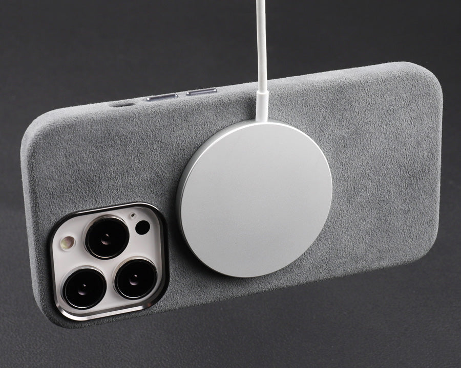 Alcantara MagSafe-hoesje voor iPhone 13 Gentcreate Premium grijs