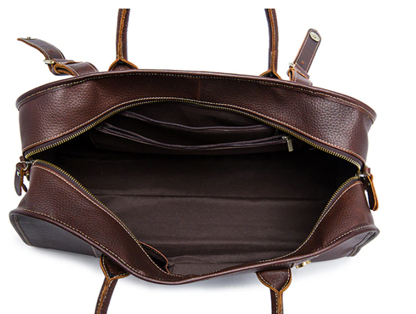 BROWN LEATHER CROSSBODY BAG "VIA"