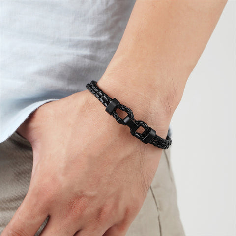 Pulsera de Cuero Trenzado Salve Gentcreate