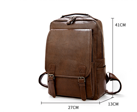 Medidas e dimensões da mochila de couro vintage marrom Quadrata
