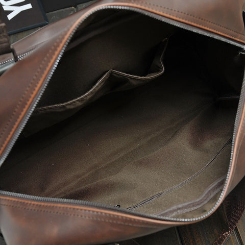 Inuti brunt läder Crossbody-väska Nexus Gentcreate