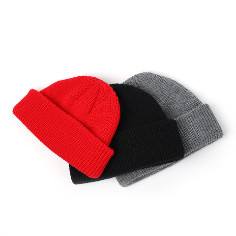 Soft Wool Beanie Hats for Men in Red Gray and Black Colors Gentcreate