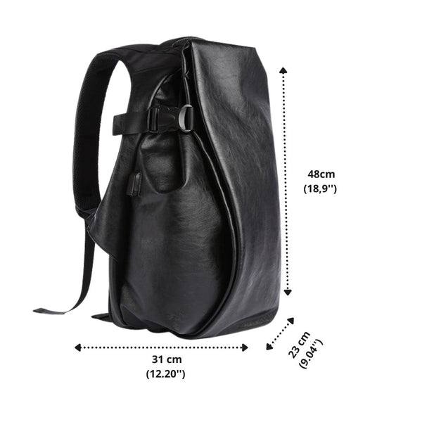 Leather Smell Proof Backpack "Lenis" Men Wearing On His Back