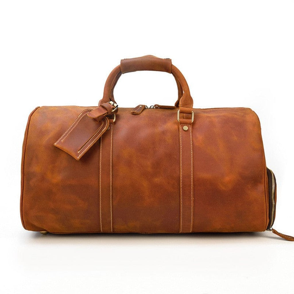 Leather Shoulder Bag Figura  Leather shoulder bag men, Full grain leather  bag, Weekend duffle bag