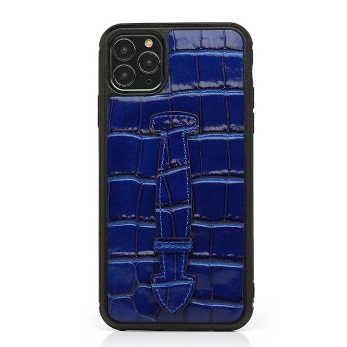 Finger Strap Case for iPhone 13 Pro in Genuine Calfskin