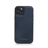 Saffiano Leather iPhone Navy Blue Case by Gentcreate