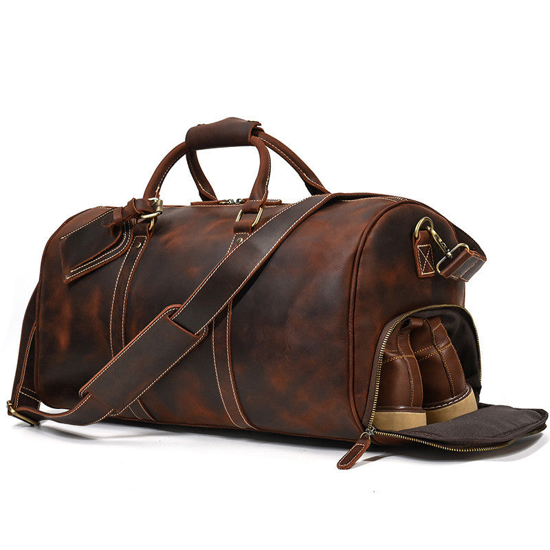 BROWN LEATHER CROSSBODY BAG 