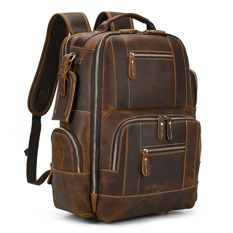 BROWN LEATHER BACKPACK 