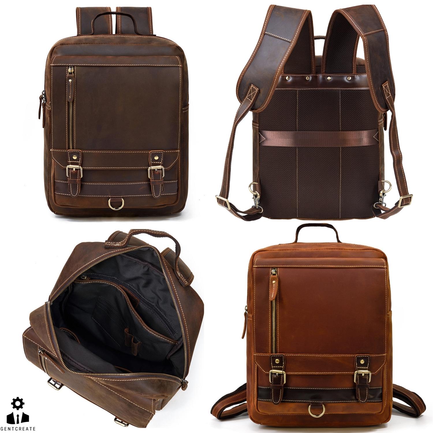 Retro Vintage Leather Backpack 