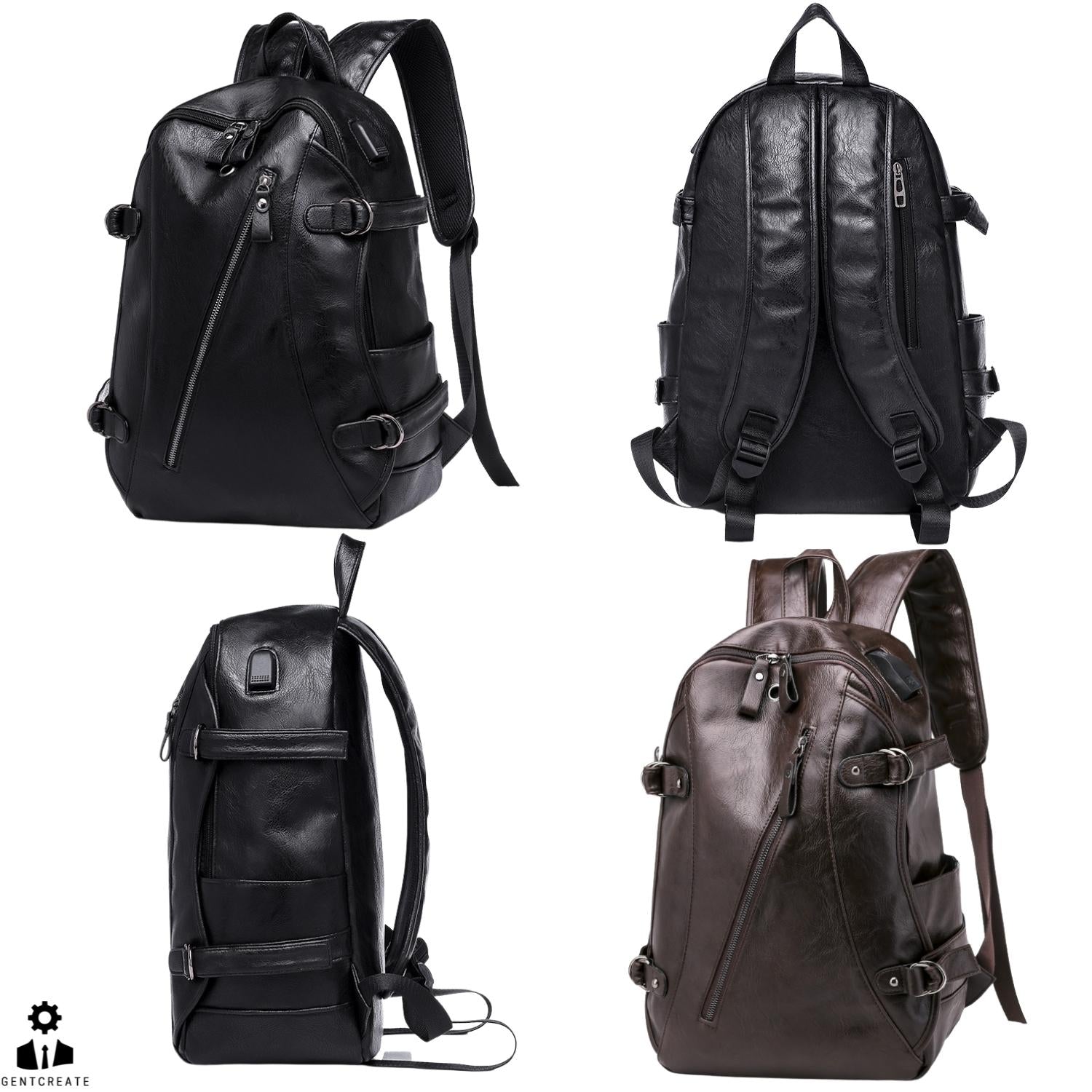 Leather Work and Gym Backpack 