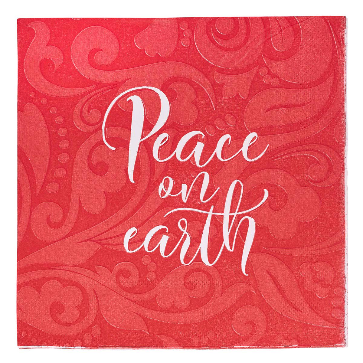 Napkin: Peace on Earth (Red Script) - Our Daily Bread Publishing Can product image