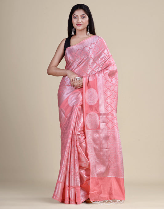 Baby Pink with Silver Zari Saree – casualsaree