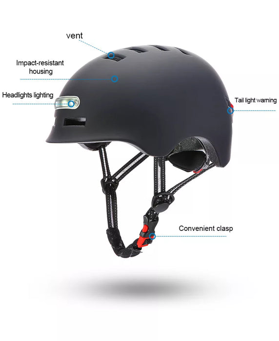 Helm met Led Licht voor Fietsen, Elektrische Fietsen, Skateboarden, Outdoor Sport met 2 jaar garantie! ZenXstore