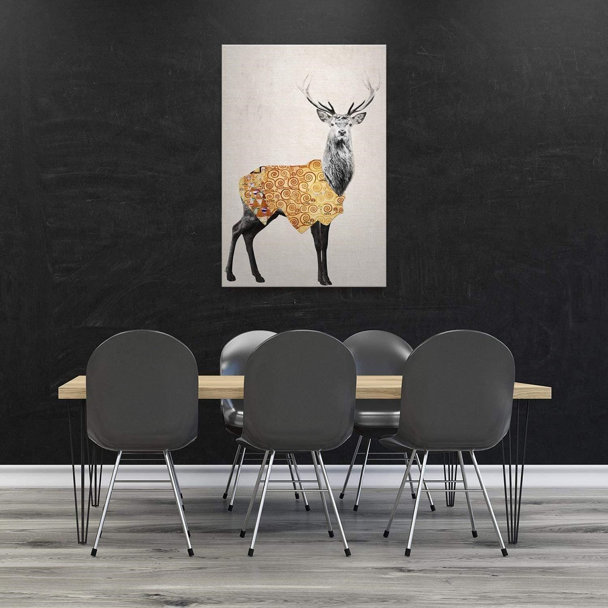 Gold deer wall art