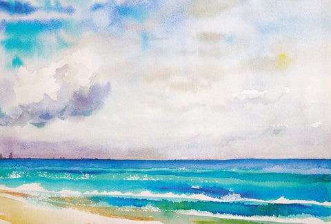 Beach watercolour style