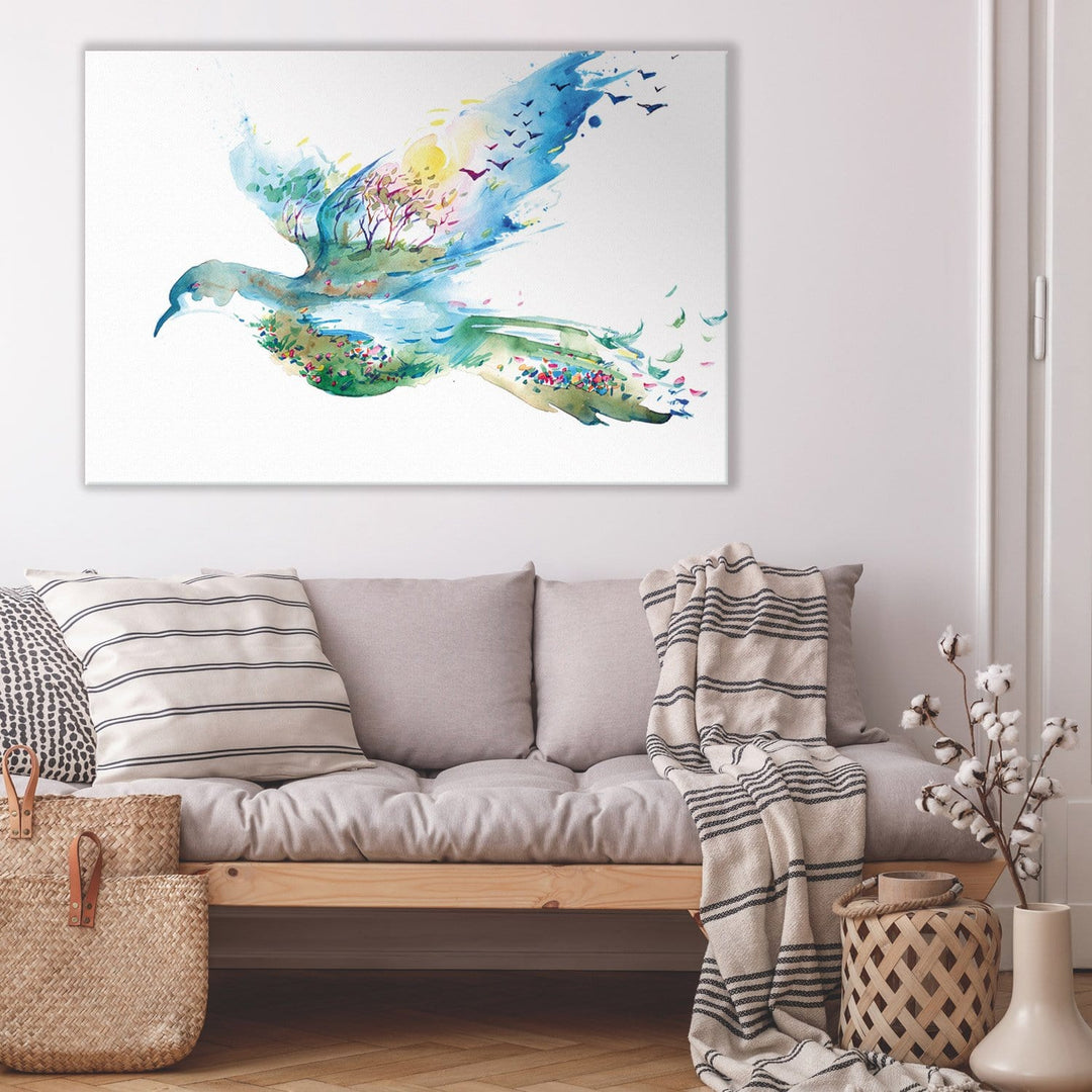 Contemporary art style hanging on a livingroom wall