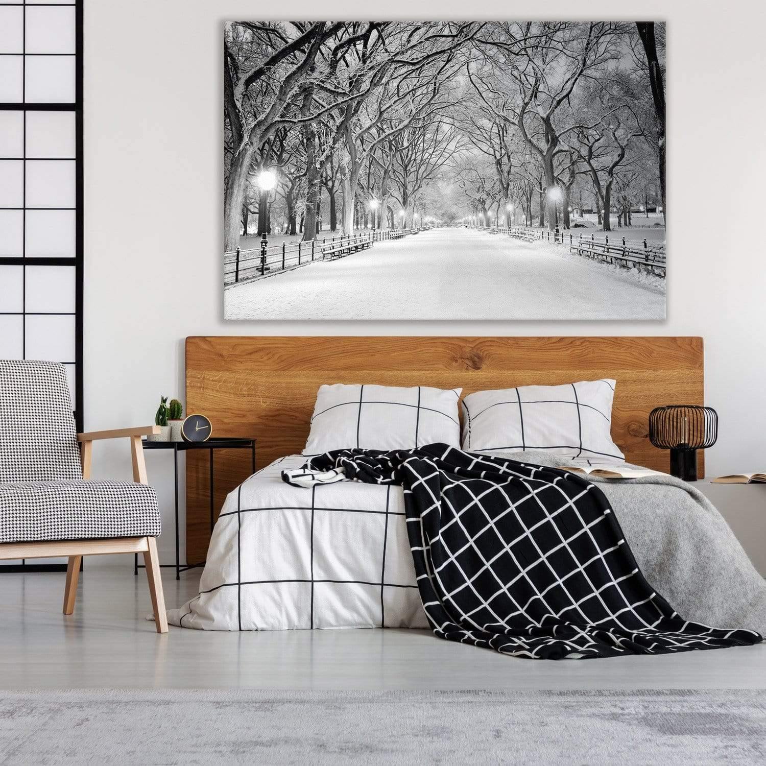 Central Park Dawn in Snow wall print