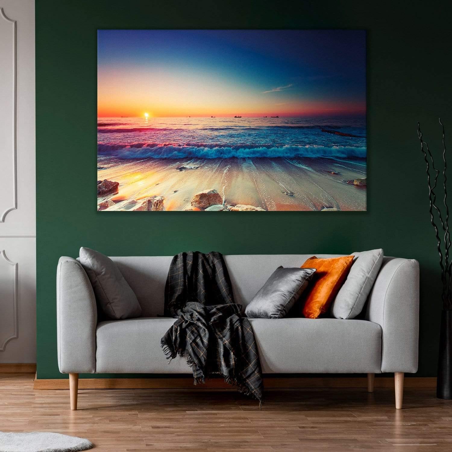 Colourful beach wall art