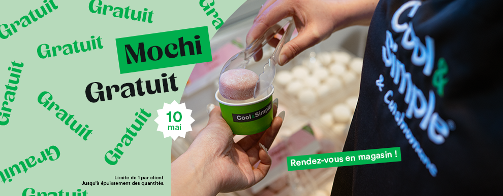 Appel à tous les foodies et amateurs de mochis ! 🍡 Rejoignez-nous le vendredi 10 mai dans l'une de nos 4 boutiques pour notre Journée du Mochi GRATUIT!